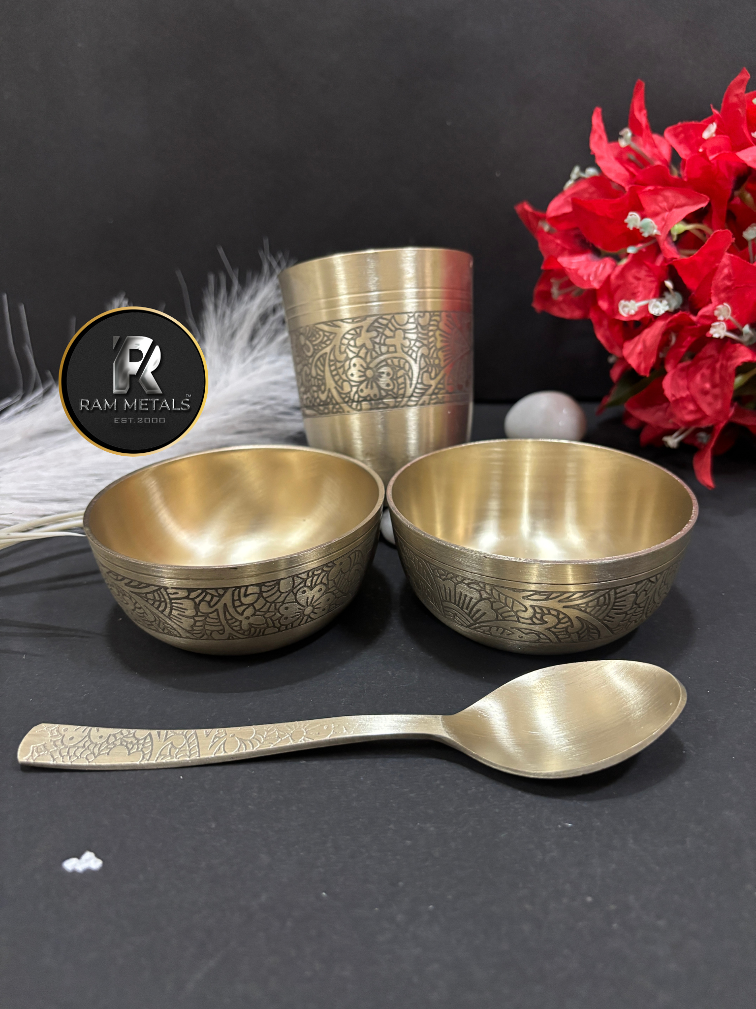 Premium Bronze Etching Thali Set (Kansa Dinner Set) - Handcrafted Manufacturer, Supplier, Wholesaler & Exporter in India